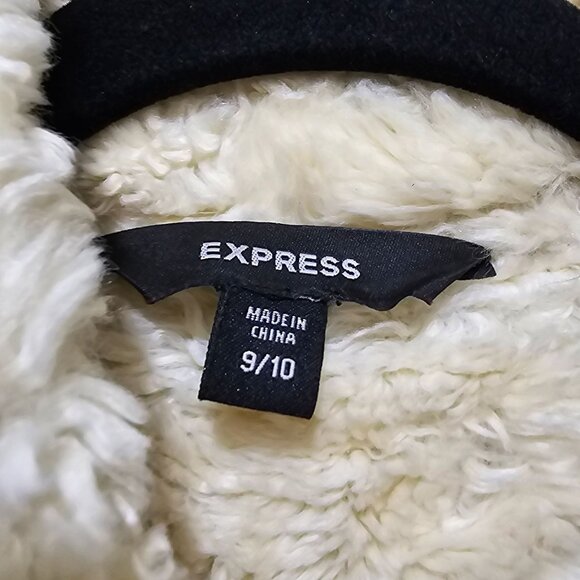 Express Women's Brown Suede Jacket With Faux Shearling Lining Size 9/10 Warm & S - Picture 5 of 11